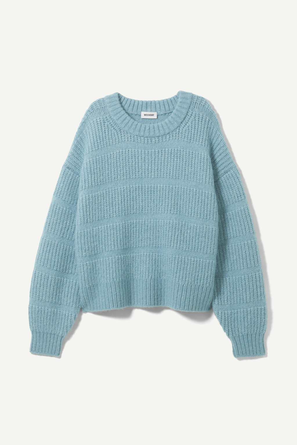 NIEBIESKI SWETER OKRĄGŁY DEKOLT