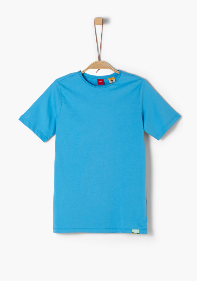 niebieski t-shirt nadruk