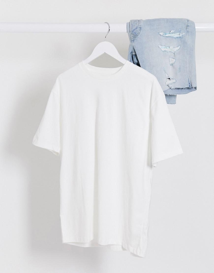 biały t-shirt okrągły dekolt
