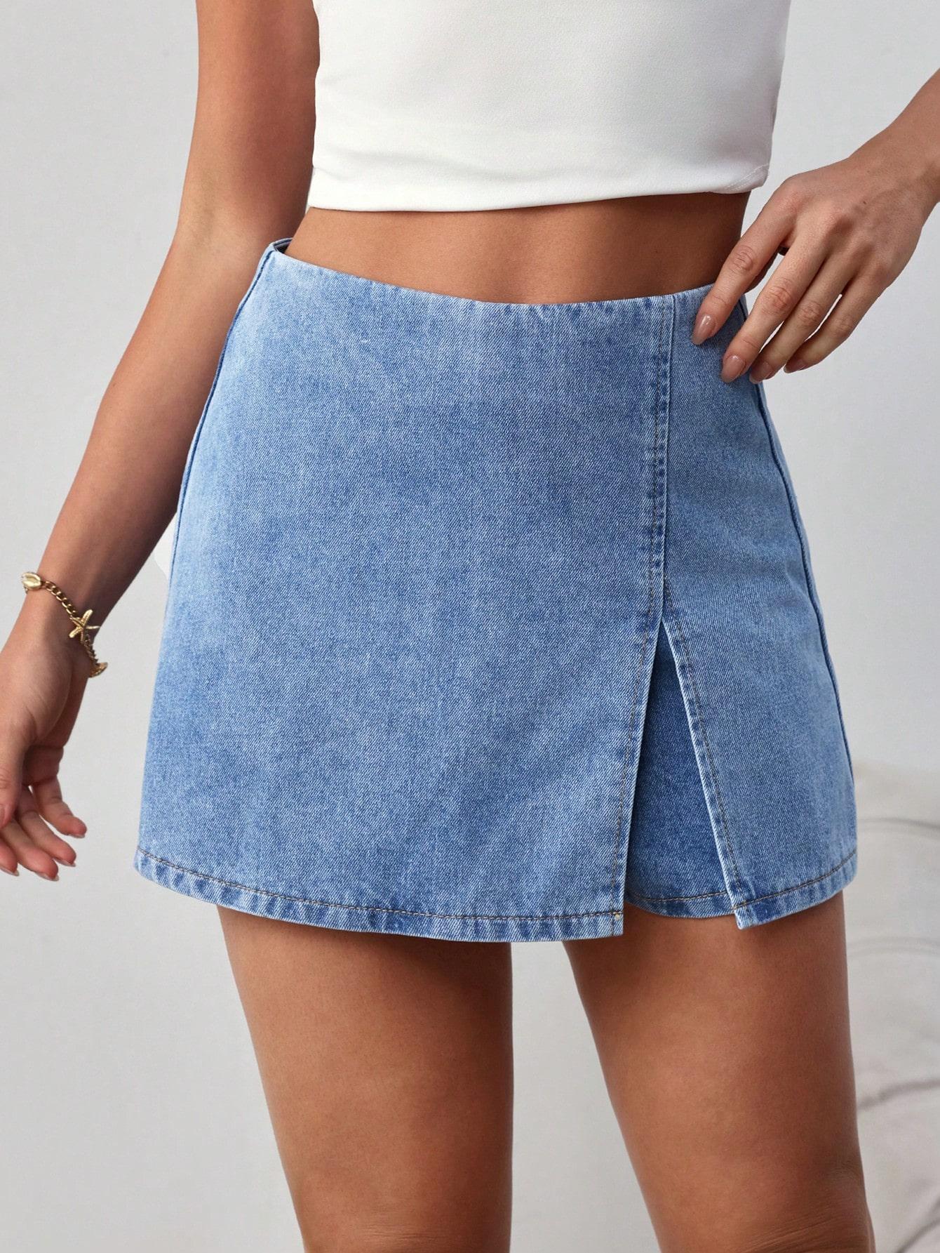NIEBIESKIE SPÓDNICO-SPODENKI JEANS