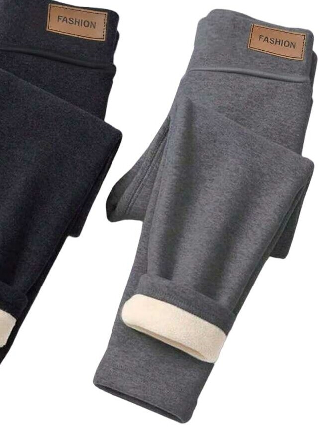 szare legginsy ocieplane
