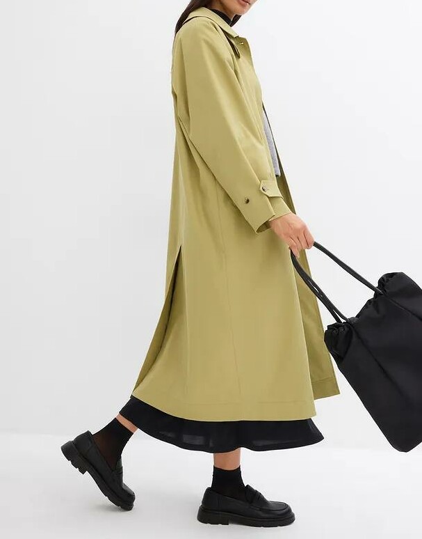 TRENCZ DAMSKI PLUS SIZE DO POŁOWY ŁYDKI