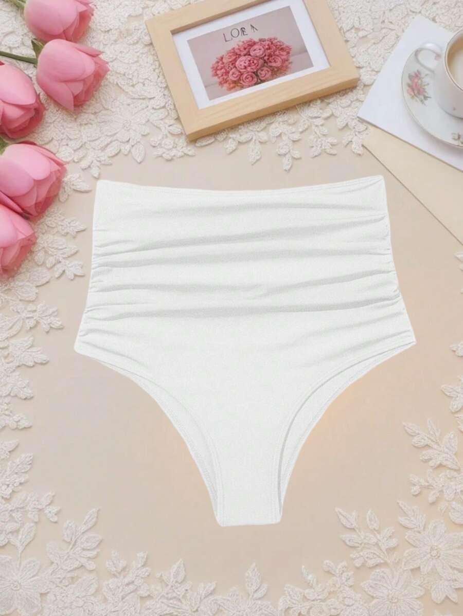 BIAŁY DÓŁ OD BIKINI MARSZCZENIE