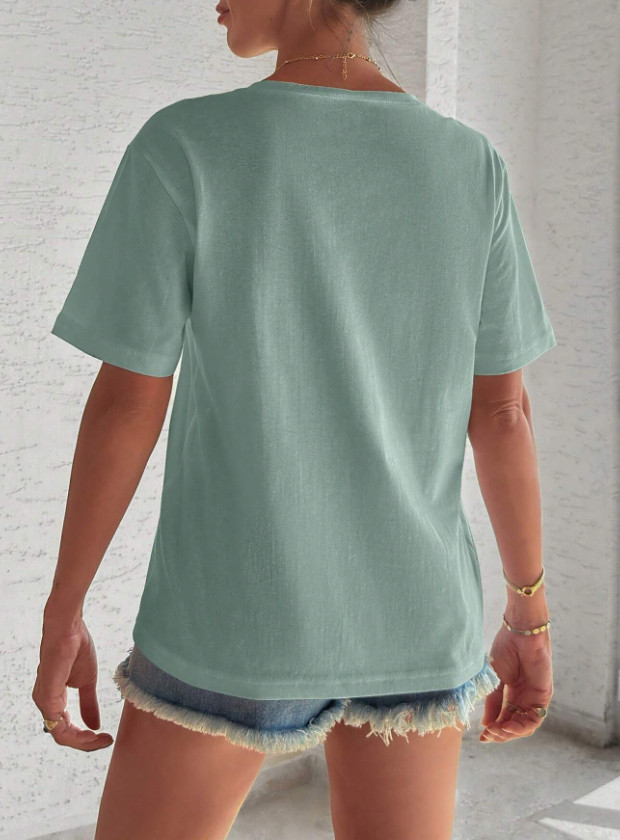 ZIELONY T-SHIRT KIESZEŃ HAFT