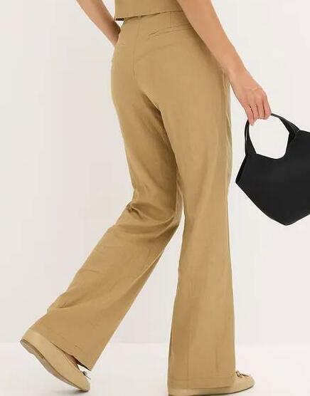 SPODNIE DAMSKIE CASUAL LNIANE PROSTE