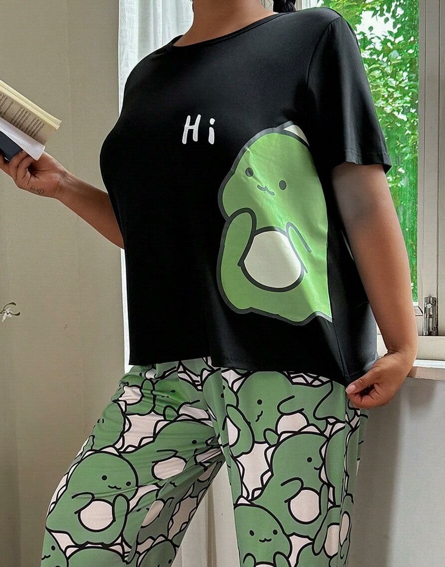 czarny T-SHIRT print 