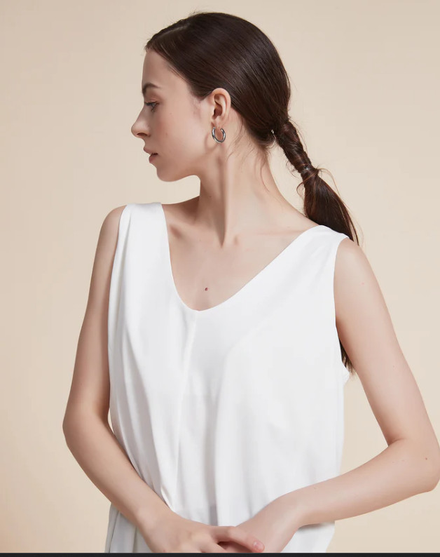 biały top v neck