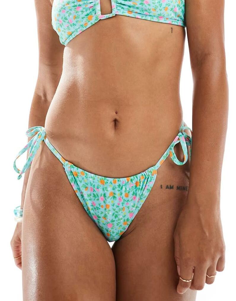 dół od bikini wzór kwiaty wiązanie