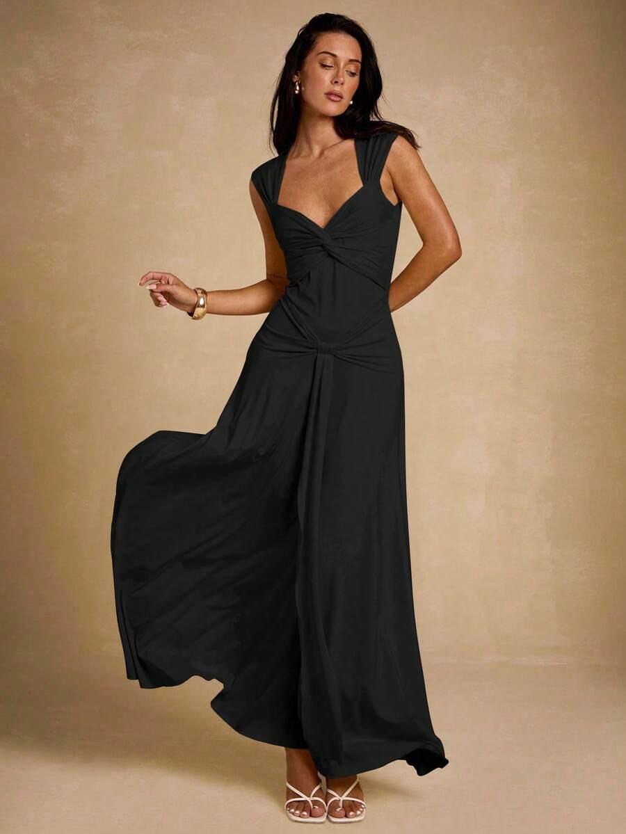 CZARNA SUKIENKA MAXI 