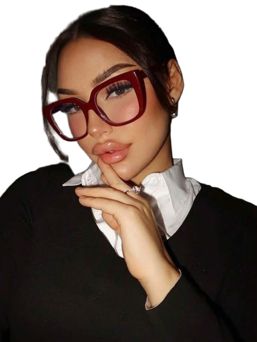bordowe okulary zerówki 
