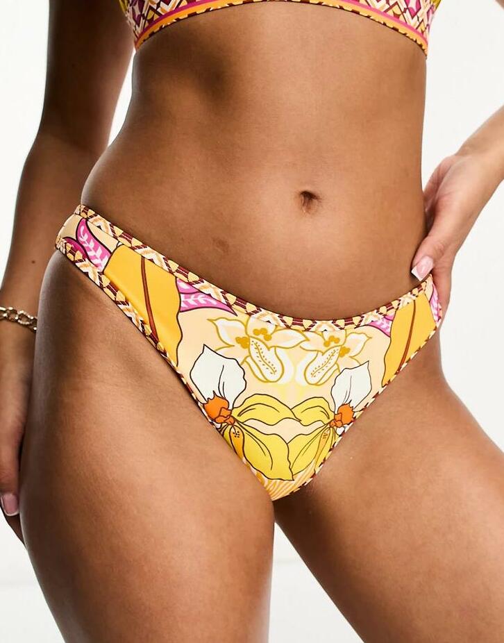 DÓŁ OD BIKINI PRINT MOTYW ROŚLINNY