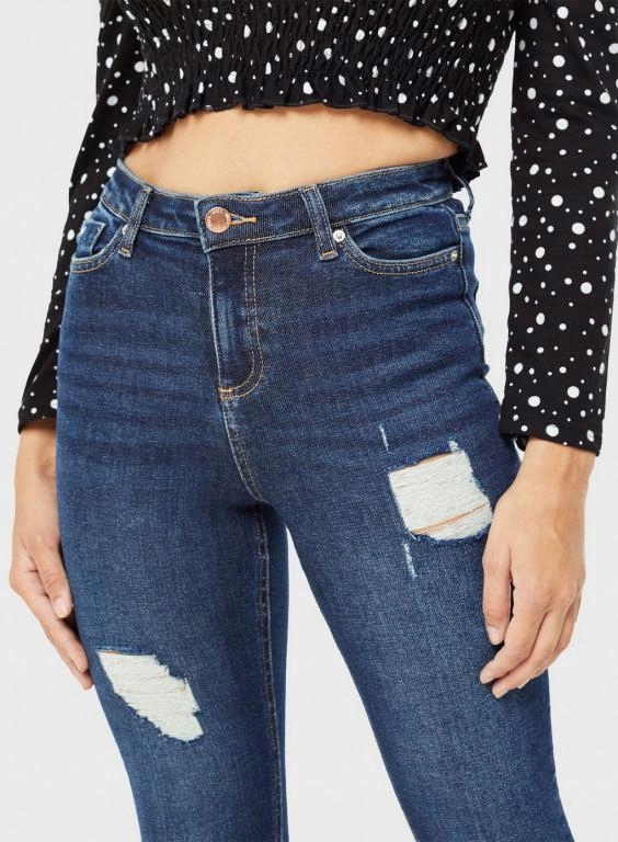 SPODNIE JEANS RURKI RIPPED
