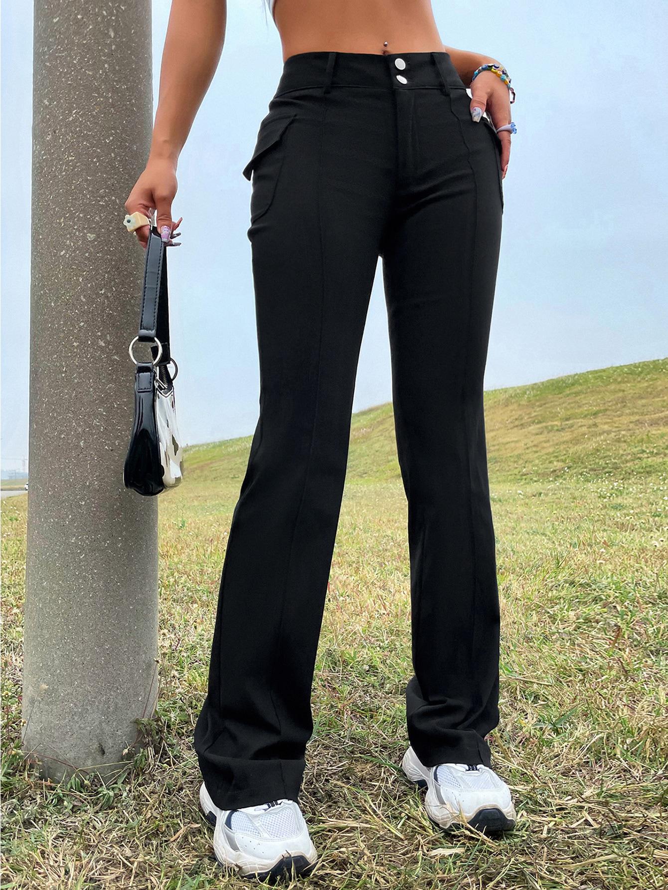czarne spodnie bootcut
