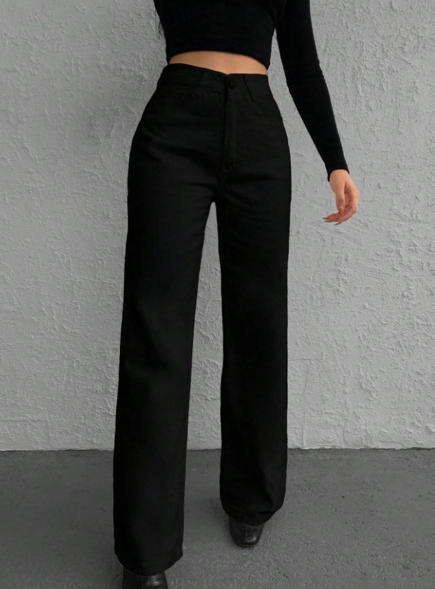 CZARNE SPODNIE JEANS
