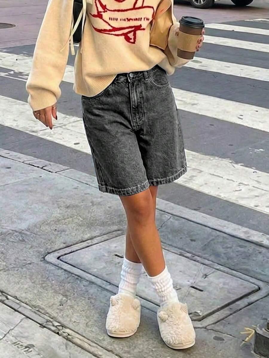 czarne spodenki jeans