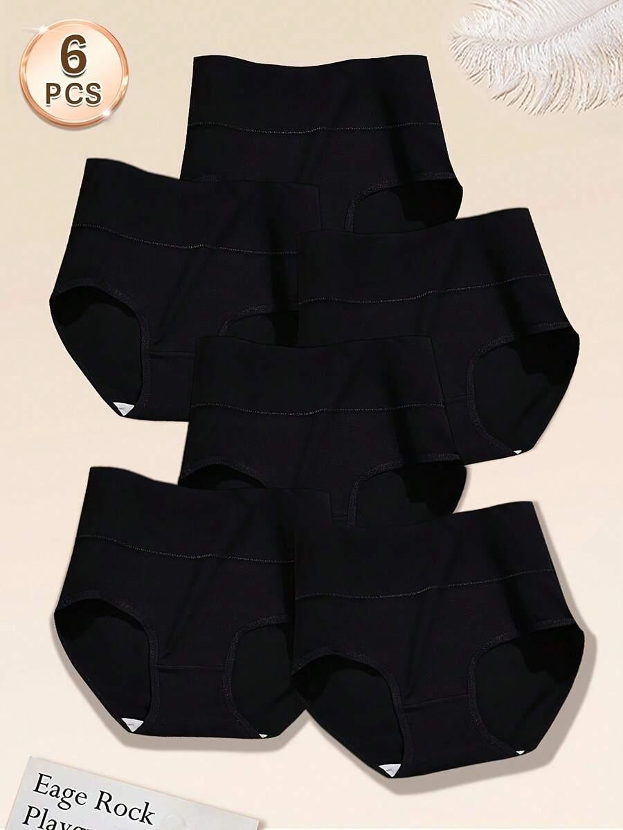 czarne majtki wysoki stan 6-pack