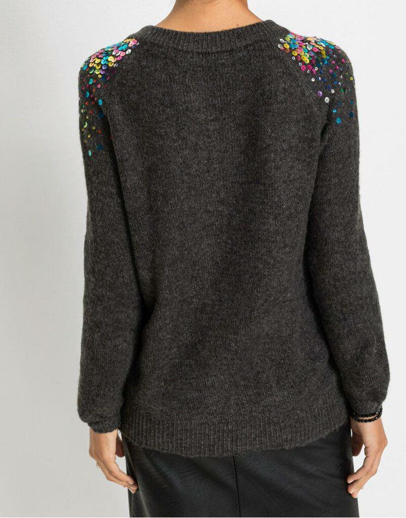 SWETER Z KOLOROWY CEKINAMI 