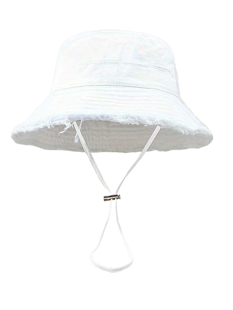 biały kapelusz bucket 