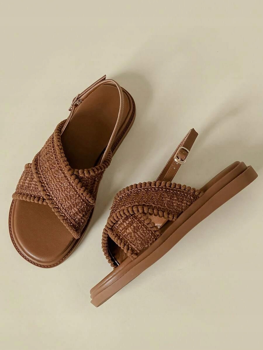 brązowe SANDAŁY CASUAL