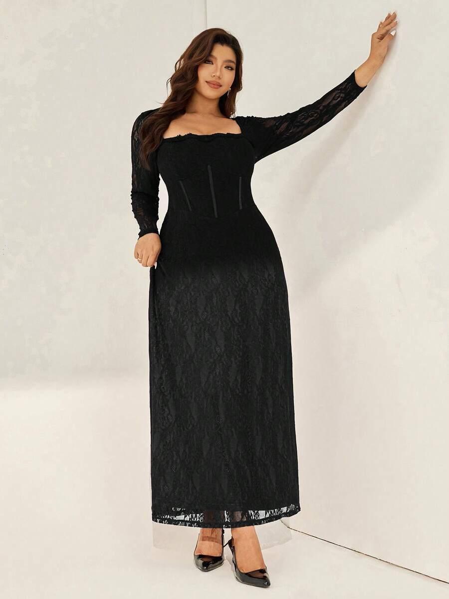 CZARNA MAXI SUKIENKA