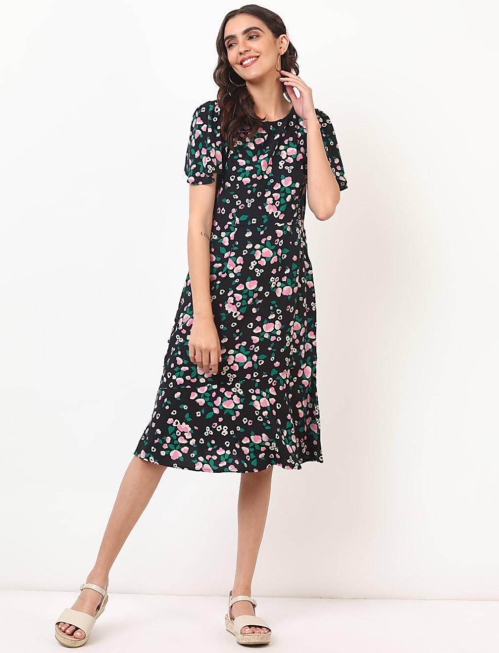 SUKIENKA KRÓTKI RĘKAW PRINT T42-3145K-Y4