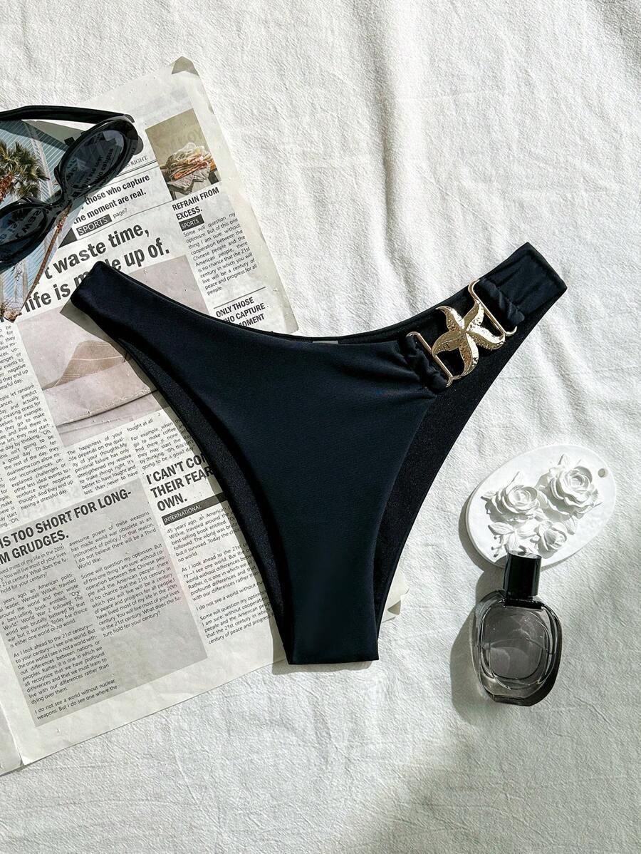 CZARNY DÓŁ OD BIKINI ZDOBIENIE