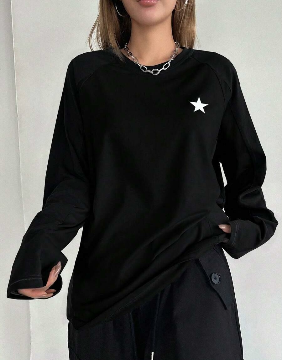 czarna bluzka oversize