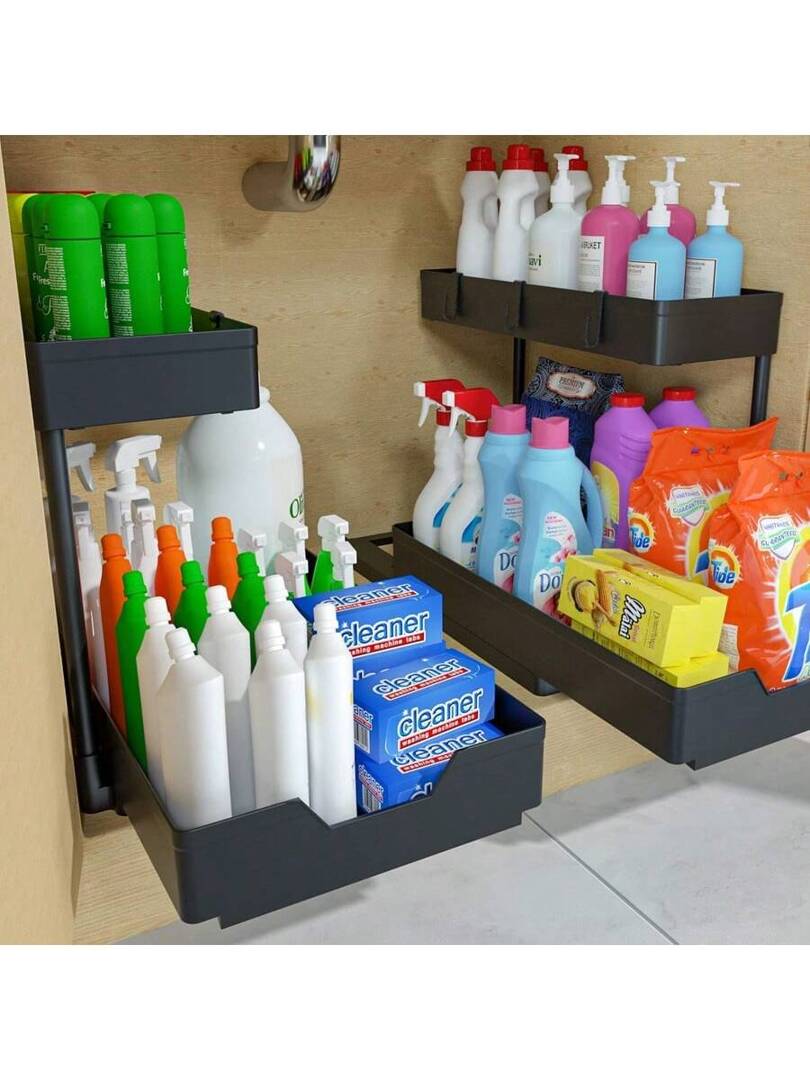 CZARNY ORGANIZER DO DETERGENTÓW