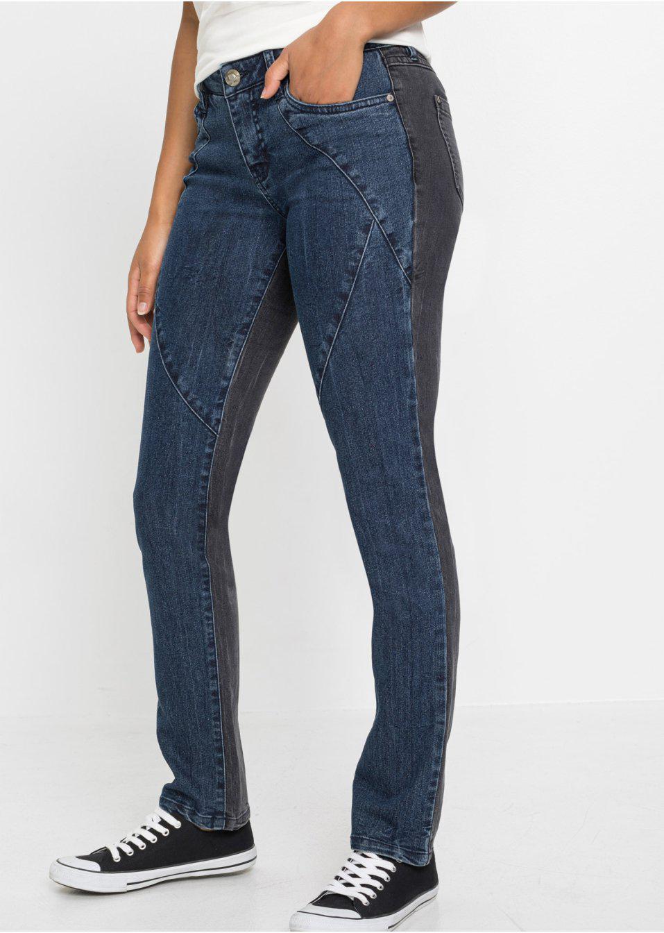 DWUKOLOROWE JEANSY DAMSKIE 