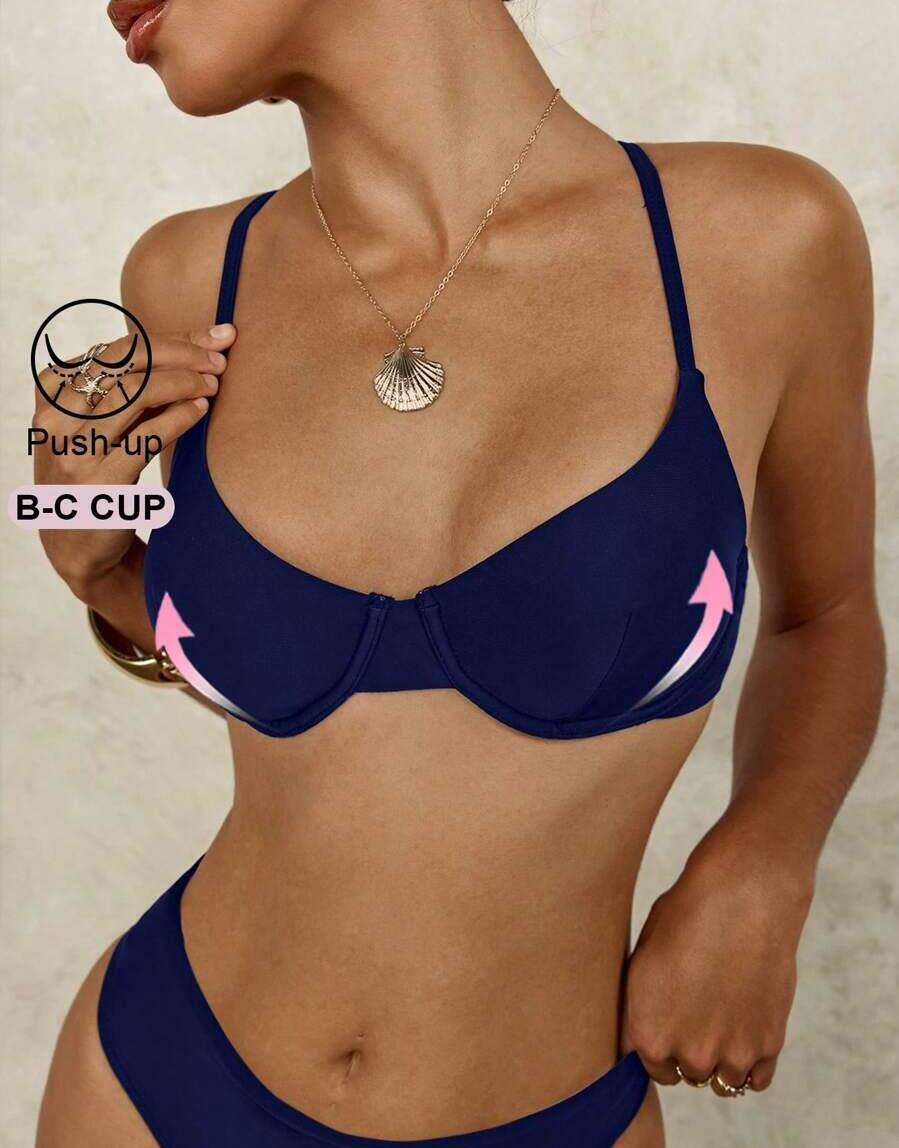 GRANATOWA GÓRA OD BIKINI 