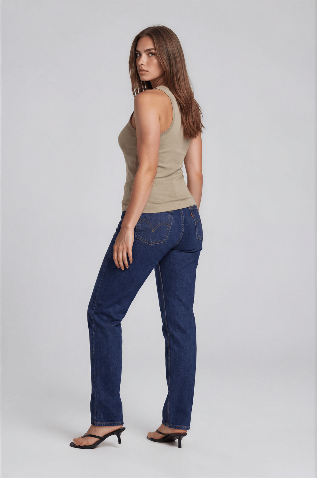 GRANATOWE PROSTE SPODNIE JEANS