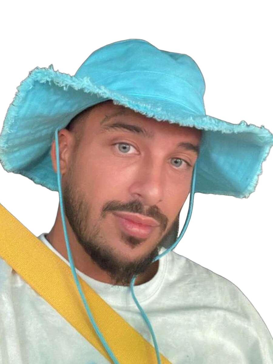 niebieski kapelusz bucket