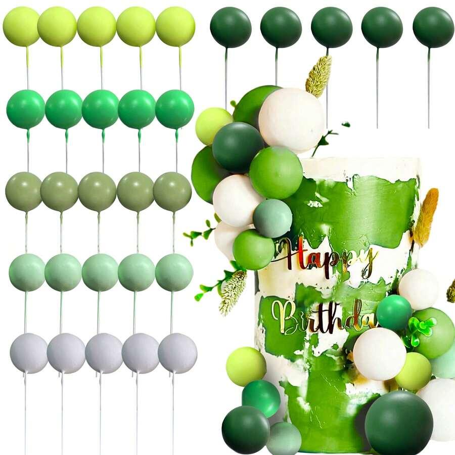 zielone toppery na tort 30-pack