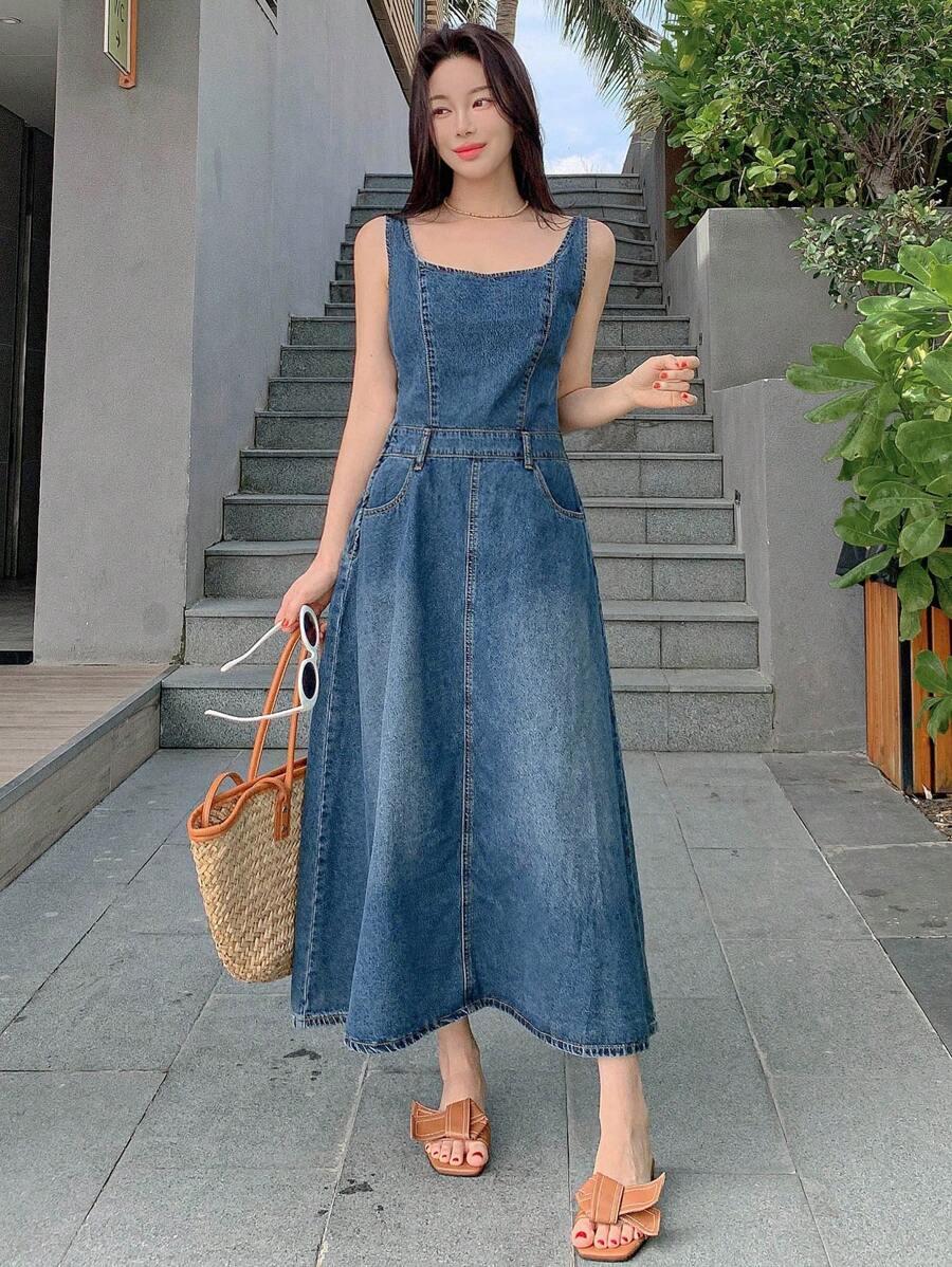JEANSOWA MIDI SUKIENKA 