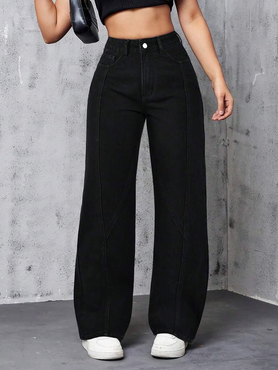 CZARNE SPODNIE JEANS 