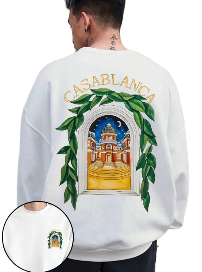 biała bluza długi rękaw print