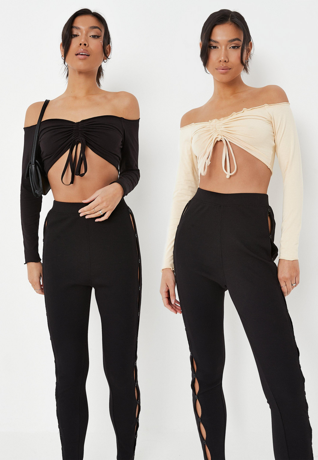 CROP TOP DŁUGI RĘKAW 2-PACK odkryte ramiona