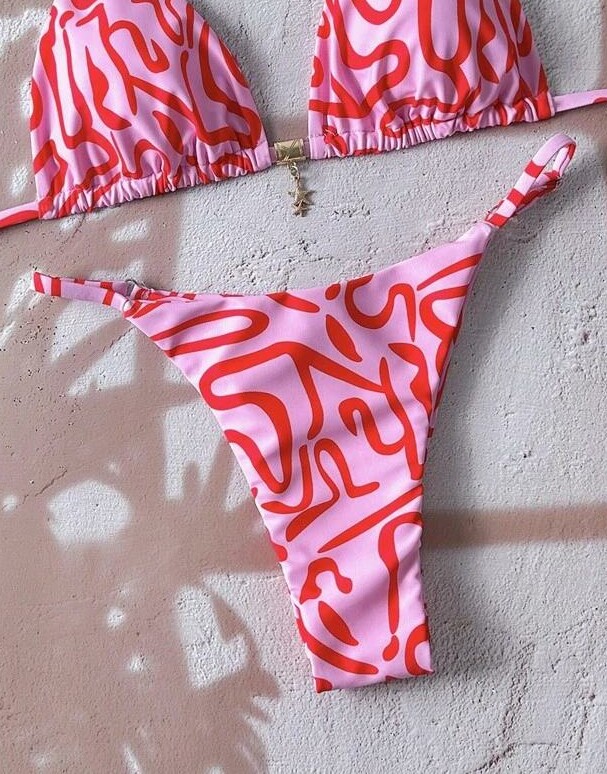 RÓŻOWY DÓŁ OD BIKINI WZÓR
