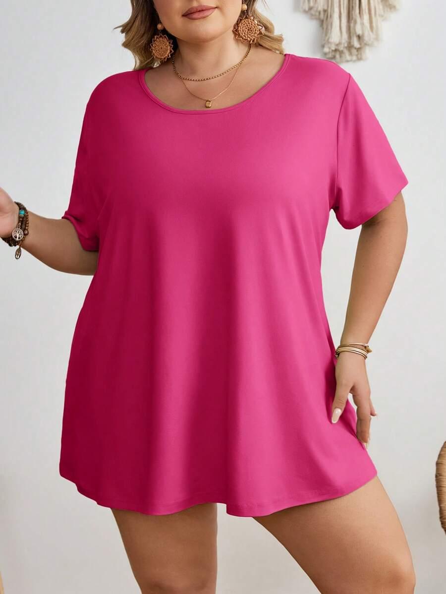 RÓŻOWY T-SHIRT KRÓTKI RĘKAW