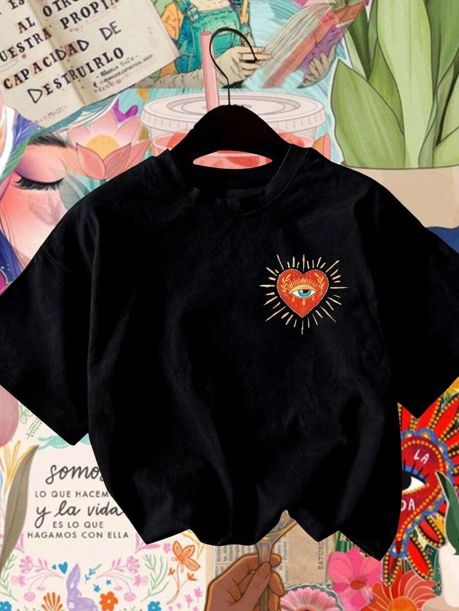 czarny t-shirt nadruk