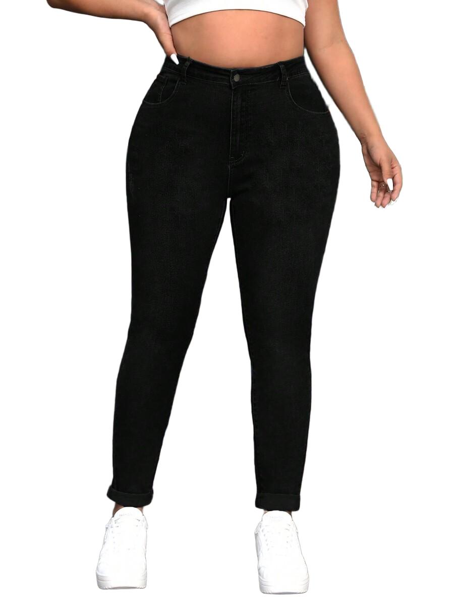 CZARNE DOPASOWANE RURKI PLUS SIZE 