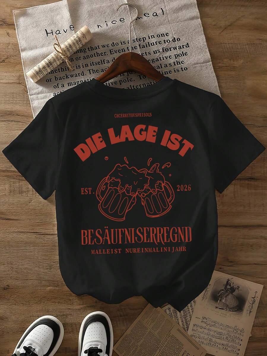 CZARNY T-SHIRT okrągły dekolt 