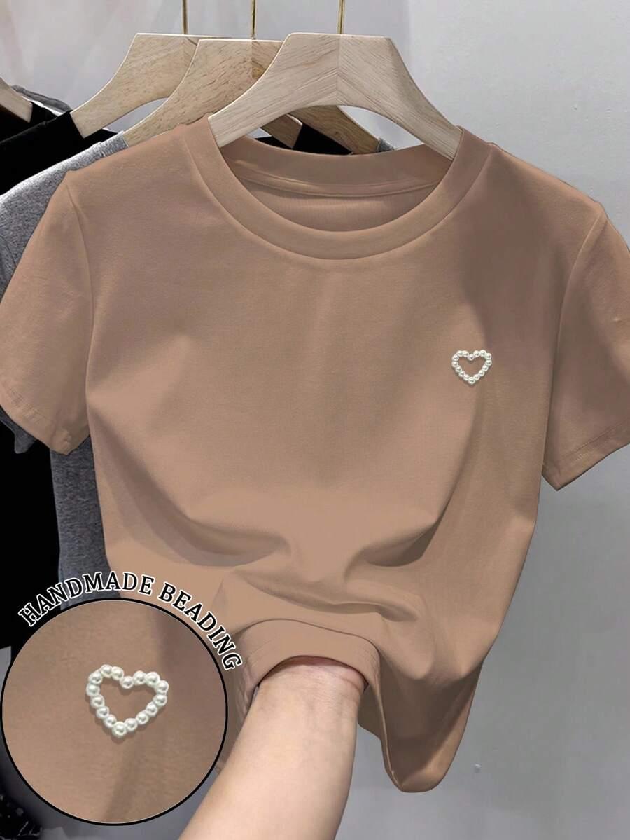 beżowy t-shirt zdobienie