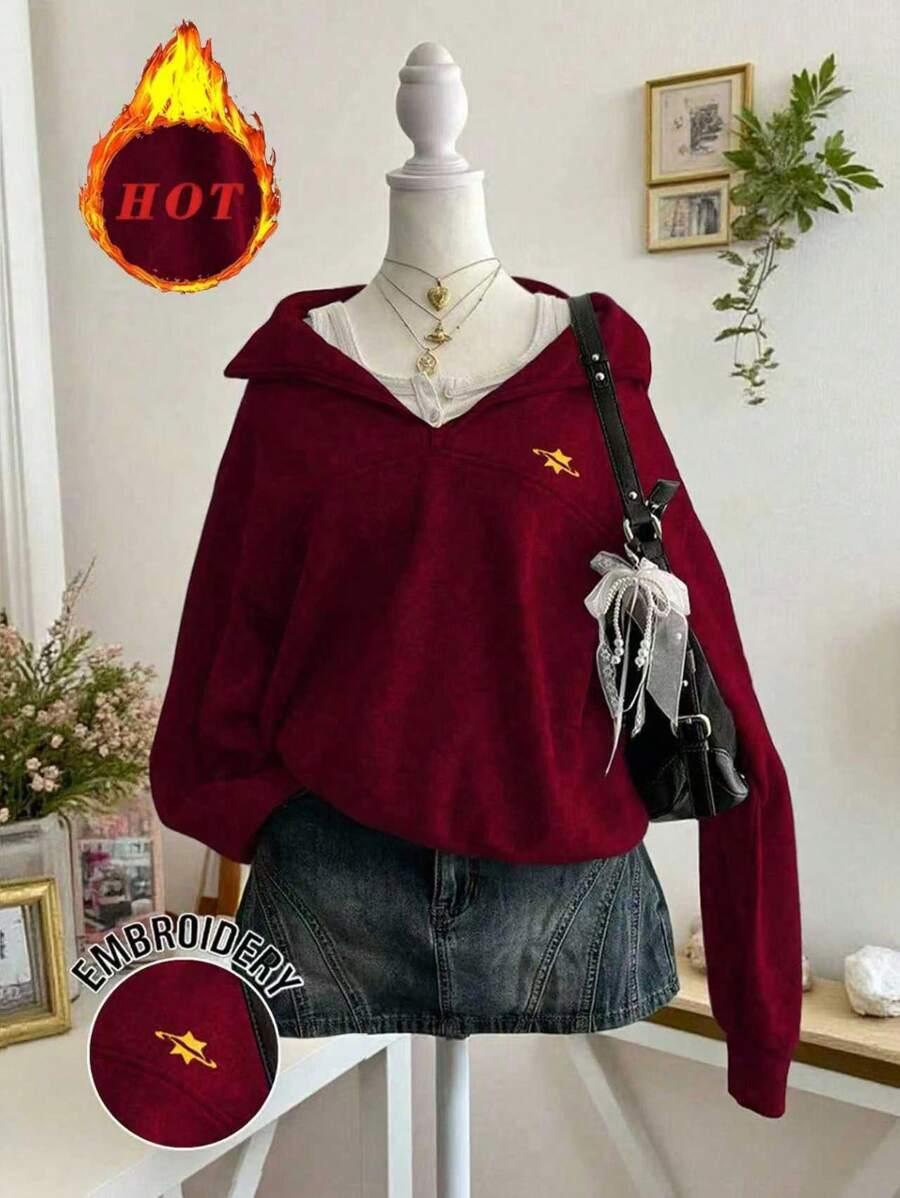 bordowa bluza zamek