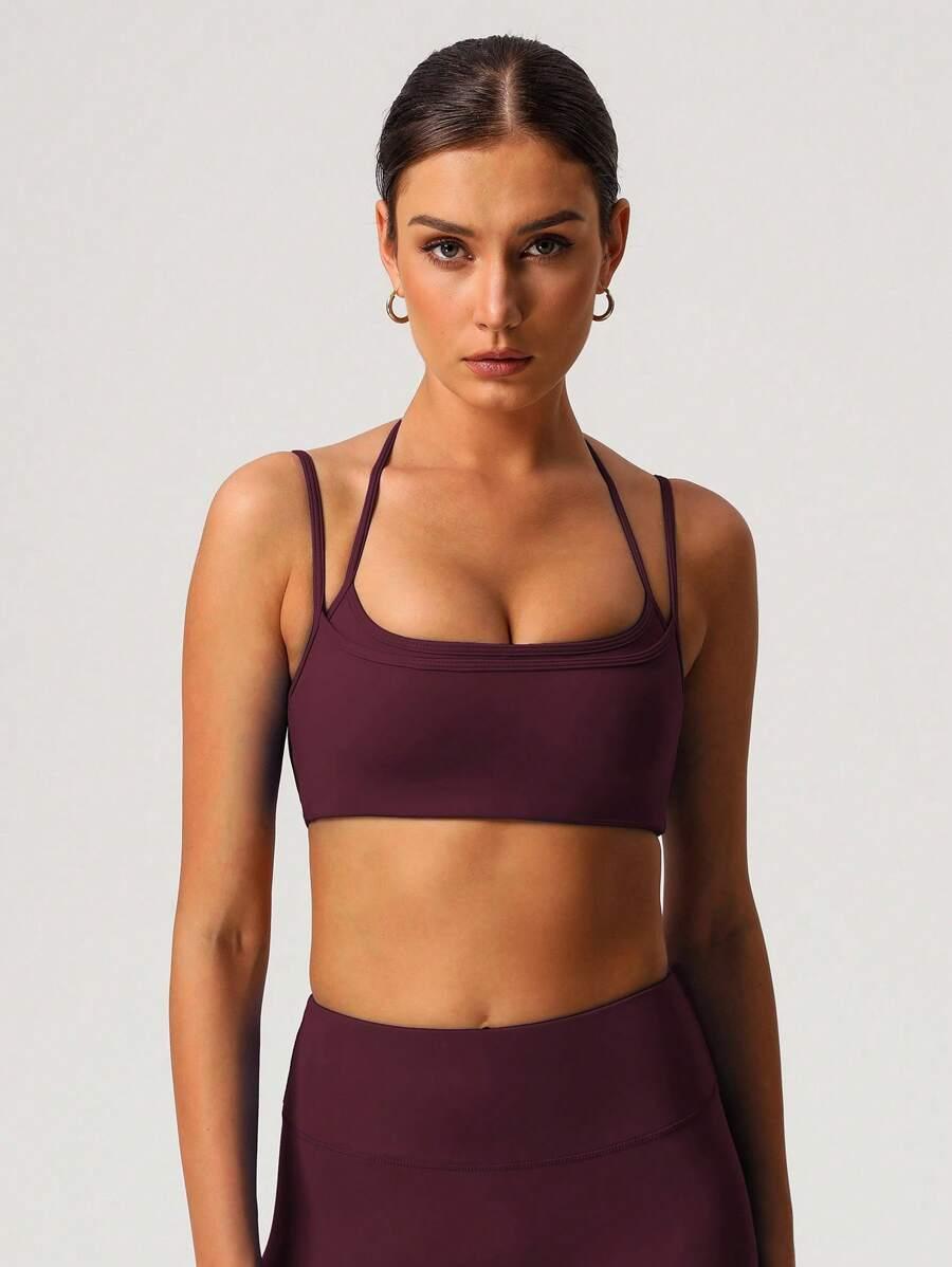 FIOLETOWY SPORTOWY TOP