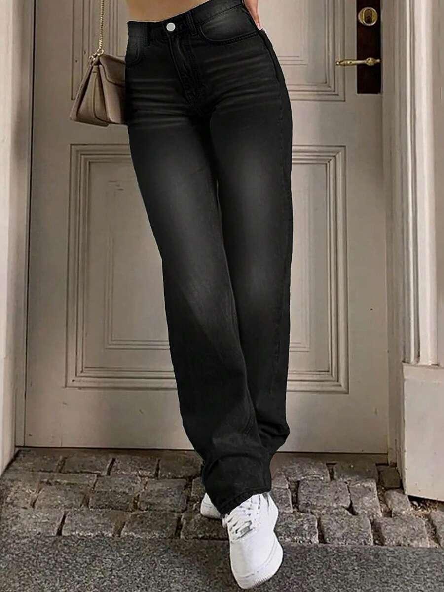 CZARNE SPODNIE JEANS