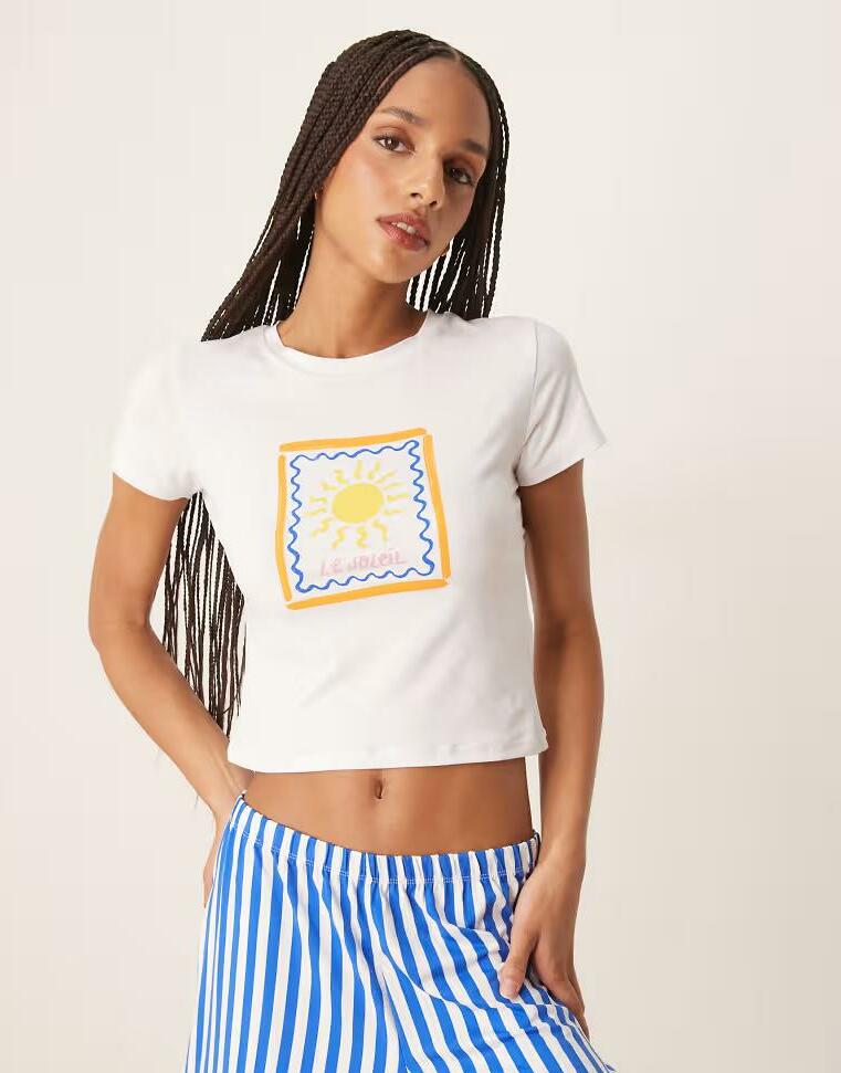 BIAŁY T-SHIRT PRINT