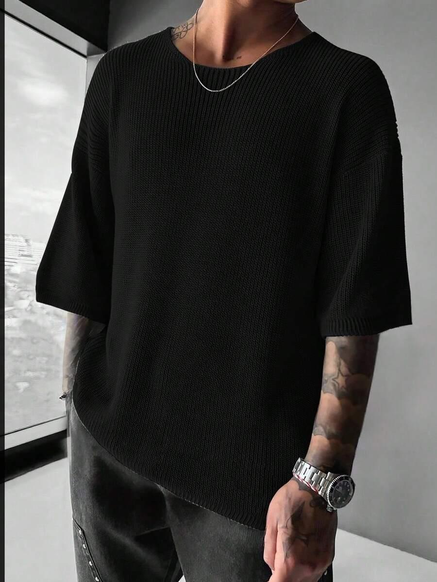 czarny dzianinowy sweter 