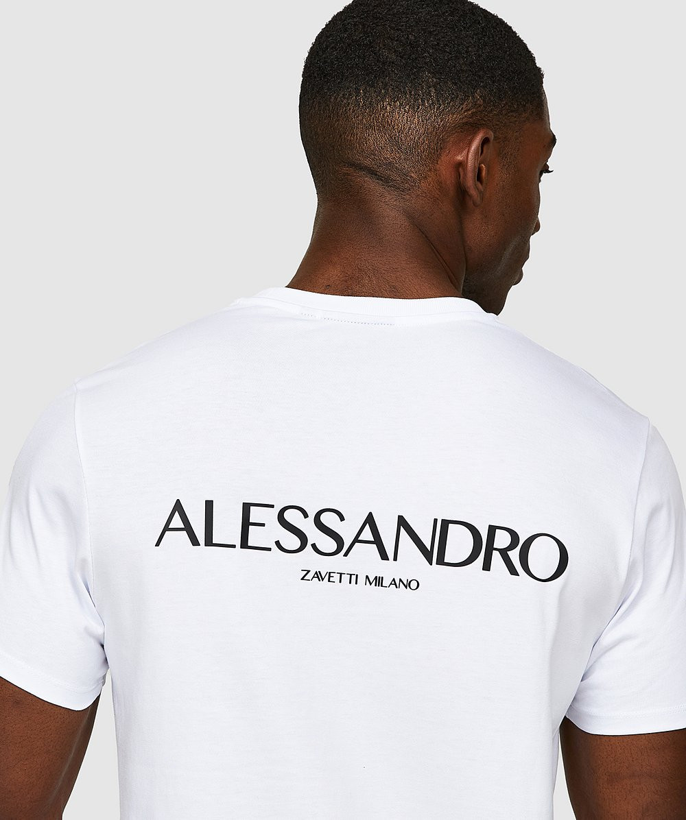klasyczny biały t-shirt Fossano logo