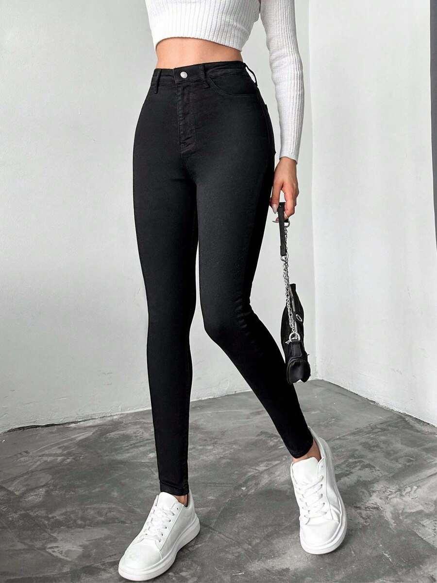 CZARNE SPODNIE JEANS